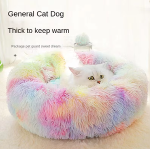 Cama cueva para mascotas para aliviar el estrés-Diseño de felpa y Cueva de 4CM, base antideslizante lavable - Product Image 2