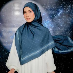 Autumn Women's Breathable Printed Cotton Voile Bawal Tudung Shawl 110*110CM Square Hijab <b>Ethnic</b> <b>Bandana</b> for Muslim Women Four - Product Image 2