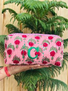 Nouvelle Pochette de Maquillage Florale en Coton Faite à la Main, Cadeaux pour Demoiselles d'Honneur, Sac Cosmétique pour Femme - Product Image 4