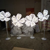 Promotion : Pivoine LED blanche lumineuse pour allée, accessoires de mariage et décoration d'événements, guide lumineux électrique avec alimentation CA