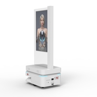 Kiosque publicitaire numérique interactif sur pied de 43 pouces avec écran LED double face pour ascenseur intérieur autonome, robot tactile et SDK pour magasin de détail