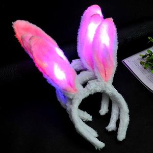 اكسسوارات الحزب الترويجية أفخم مضيئة فتاة وامض الأذن أرنب الصمام نادي الشعر هوب حانة عيد الميلاد أغطية الرأس متوهجة عقال - Product Image 6