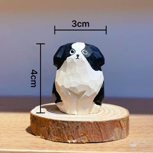 Wood Carving Border Collie Gift Decorative Item <strong>Figurine</strong> Birthday Gifts Purely <strong>Hand</strong>-carved Wood Products New Style Handicrafts - Product Image 4