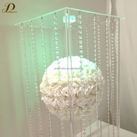 Supports de fleurs rectangulaires en acrylique JINDA pour centre de table de mariage, présentoir à desserts pour table de mariage, décoration