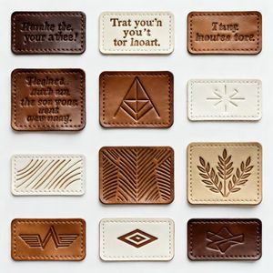 Custom Iron Debossed Soft Real Genuine <strong>Fake</strong> Leather Roll Clothing Self-Adhesive Hat Tags Jeans Repair Patches Private <strong>Brand</strong> - Product Image 2