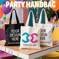 Sacs fourre-tout en toile de coton réutilisables avec logo imprimé personnalisé pour le travail, les courses et les fêtes