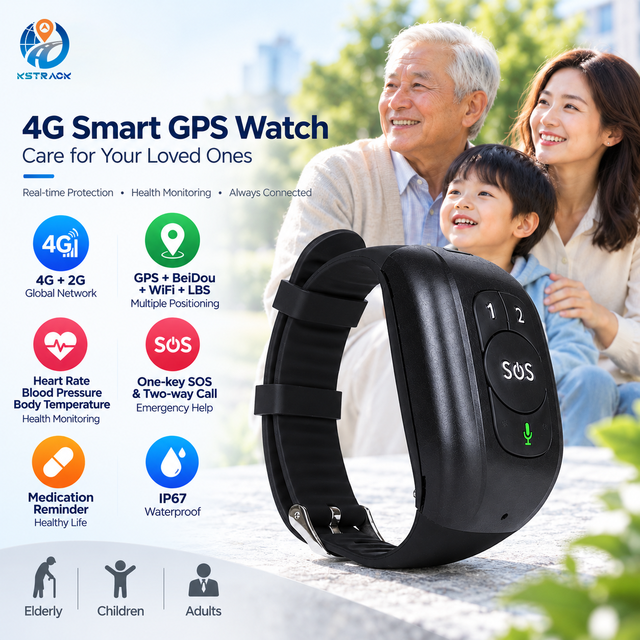 Personal GPS Wristband 4G With SMS Location Query Voice Call and Low Battery Alert for Senior Tracking