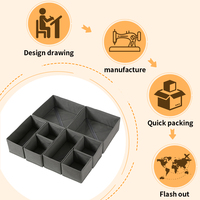 Boîte de rangement pliable en tissu non tissé pour la maison, type tiroir, organisateur pour soutien-gorge et sous-vêtements, bac de rangement pour armoire