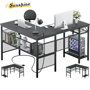 Modern Style Sit-Stand Computer Risers & Desks l Shaped Computer Desk With Drawers Desk For Computer And Printer