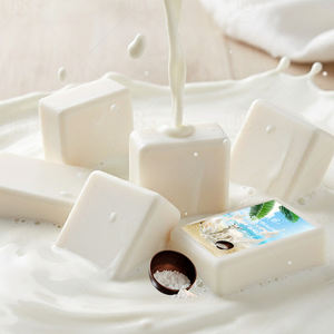 OEM 200gビーガンソリッドバー石鹸シルクヤギミルク手作りクレンジングホワイトニング修復ブライトニング - Product Image 1