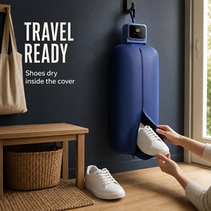 Séchoir à <span class=keywords><strong>linge</strong></span> portable pliable à double ventilateur <span class=keywords><strong>Pro</strong></span>, séchage rapide à haute pression d'air pour les vêtements de bébé <span class=keywords><strong>et</strong></span> de la famille, machine d'entretien des vêtements - Product Image 5