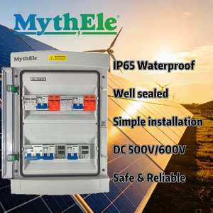 Caja Combinadora Solar MythEle IP65 2 Entradas 2 Salidas CC CA Doble MPPT Impermeable <span class=keywords><strong>con</strong></span> SPD MCB para Sistema Solar - Product Image 1