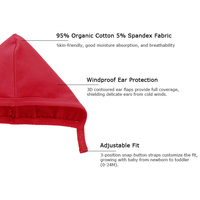 Gorro ajustable de algodón orgánico al por mayor, gorro con orejeras de bebé de estilo bonito e informal con cuerda, ropa de Navidad