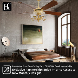 Ventilador de techo con luz para restaurante europeo, con control remoto, nuevo diseño de iluminación. - Product Image 5