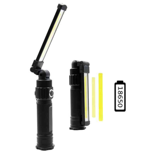 COB  LED Camping Emergency Flashlight 18650 USB Garage Work Light 360 Folding Magnetic Inspection Lamp Red SOS Strobe