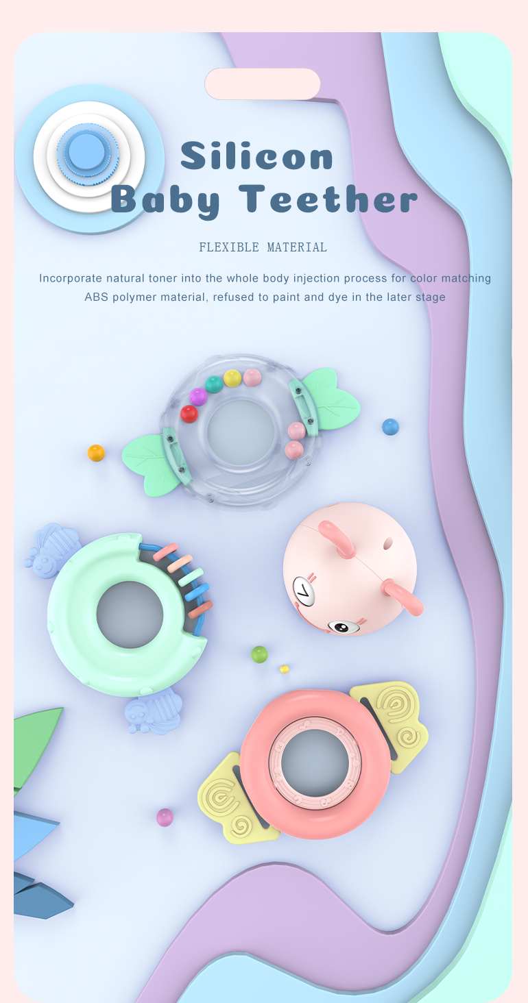 2021 Hot selling educational teether rattle musical light roly poly stacking up cute tumbler baby toy