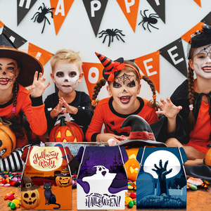 Cajas de Regalo de Cartón Rígido para Halloween con Impresión Personalizada al por Mayor, Caja para Dulces y Galletas con Asa para Fiestas - Product Image 1