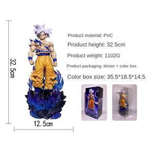 सुपर सैयन लेक फ्री और बेहद सफेद बाल वुकोंग खड़ी प्रतिमा pvc 1 32 पैमाने का रंग बॉक्स हाथ से आयोजित - Product Image 4