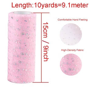 Rouleau de <span class=keywords><strong>tulle</strong></span> à paillettes personnalisé en polyester 100% haute densité - Product Image 4