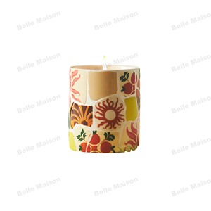 Vente en gros de pots à bougies en céramique personnalisés, motif mosaïque floral, décoration d'intérieur, petit MOQ, ODM - Product Image 6