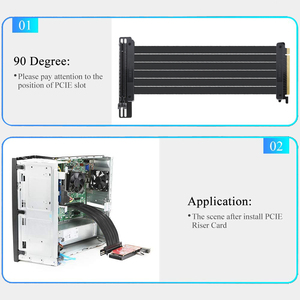 Cavo Riser PCI-E 3.0x16 porta prolunga flessibile ad alta velocità <span class=keywords><strong>per</strong></span> scheda di estensione, adattatore a 90 gradi (300mm) <span class=keywords><strong>per</strong></span> scheda grafica del Computer - Product Image 5