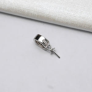 Collier pendentif en argent S925 pour femmes, accessoire de bricolage avec incrustation de perles, base creuse, fermoir, nouveau produit semi-fini 687 - Product Image 4