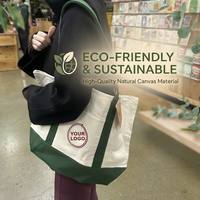 Sac fourre-tout en toile de coton réutilisable en gros avec impression de logo personnalisé, sac de courses en toile robuste, prix d'usine