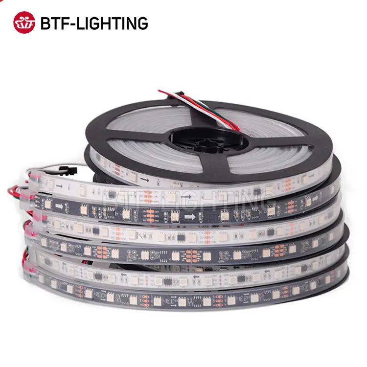 Produsen Shenzhen 96Led 144Led kecerahan tinggi dapat disesuaikan Rgb Spi Pixel Light Ws2811 Strip Led