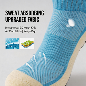 Athletic <b>Socks</b> Ankle Length Blue 3D Mesh Knit Sweat Absorbent Breathable for <b>Running</b> Summer Style Adults - Product Image 1