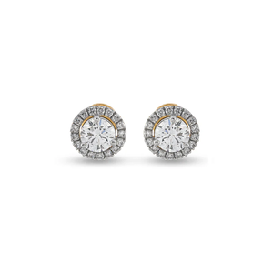 Boucles d'oreilles en diamant rond éblouissantes dans les événements de mariage à forte demande pour un look sophistiqué et chic de l'Inde - Product Image 2