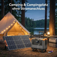 Station d'alimentation portable 3000W 2688Wh avec prises EU pour camping sans accès au réseau électrique, charge solaire hors réseau