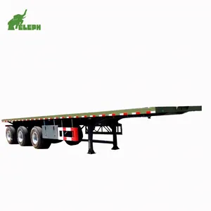 3 Assen 60Ton 20 Ft 40 Ft 12 Draai Sloten Flatbed Container Staak Aanhangwagen Te Koop