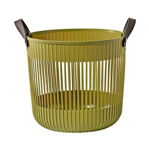 Roman plastic laundry basket Large capacity portable bathroom mesh laundry bin