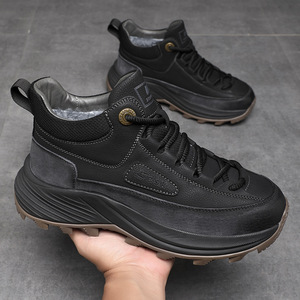 Nouveautés hiver 2025, bottes en laine chaudes pour hommes, chaussures de travail antidérapantes, chaussures de randonnée résistantes à l'usure, bottes d'hiver montantes - Product Image 1