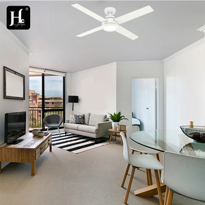 Modern 52-inch AC/DC indoor <b>ceiling</b> <b>fan</b> <b>with</b> LED light and <b>remote</b> control, 4 blades, metal body, suitable for dining room - Product Image 3