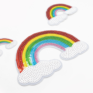 Mô hình cầu vồng <span class=keywords><strong>sequin</strong></span> thêu, thêu máy tính, vá <span class=keywords><strong>sequin</strong></span>, vương miện và thêu hạt Sao băng. - Product Image 4