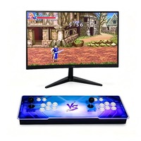 Mesin Video Game 3D dengan Joystick Ganda Arcade Stick dan 29.800 Game Klasik Terpasang, Dapat Dihubungkan ke TV/Monitor/Proyektor
