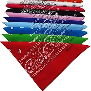 Lage Moq Modieuze Paisley Groothandel Hot Selling Voor Vrouwen Mannen Bandana Custom Paisley Vierkante Bandana