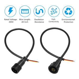 ETOP RAYWU/XCONNECT Connector <span class=keywords><strong>3</strong></span>-polig ZWART Waterdichte Pigtail Connector Man/vrouw 30cm Lang Elk 18AWG Draad - Product Image 2