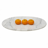 Plateau ovale en marbre naturel super blanc NANWEI, base élégante pour présentation sur table, plateau de service en pierre de qualité supérieure pour cuisine et salle de bain