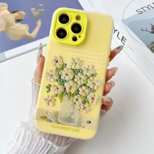 Fancy Flower Phone Cases For IPhone 15 14 Plus 13 Pro Max 12 11 TPU Soft Shell Fundas Para Celular