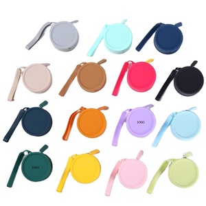 Neutral Round Silicone Coin Purse and Headphone Bag - Portable Zipper Travel Bag, Suitable for Mini Cosmetics - Product Image 1