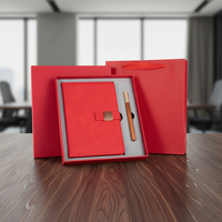 Ensemble cadeau d'entreprise personnalisable en 4 pièces : carnet, stylo, marque-page et clé USB avec logo pour événements commémoratifs d'entreprise