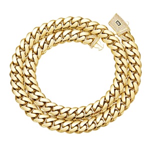 OEM ODM LEPAI Juego de Collar y Pulsera de Cadena Cubana <span class=keywords><strong>Miami</strong></span> de 6-14mm, Oro 14K 18K, Acero Inoxidable, Cadena de Eslabones Cubanos, Estilo Hip Hop - Product Image 3