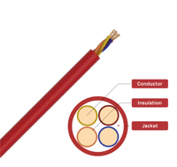 Cable de Alarma contra Incendios con Certificación UL, FPLR 4C, 2.50mm², Cobre Desnudo OFC, Sin Blindaje, PVC Rojo LSZH, para Comunicaciones