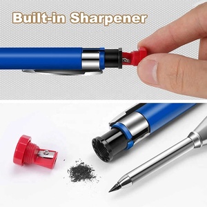Crayon mécanique de charpentier rechargeable en alliage d'aluminium et acier inoxydable de 2,8 mm pour le marquage de trous profonds, durable et idéal pour le travail du bois industriel - Product Image 5