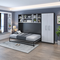 Nouveautés Transformateur de pliage de lit de taille personnalisée vers les cadres muraux pour les chambres à coucher avec armoire supérieure bibliothèque armoire