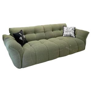 Canapé moderne de style nordique en tissu crème français avec rembourrage en laine d'agneau en forme de pétales pour petite famille - Product Image 5