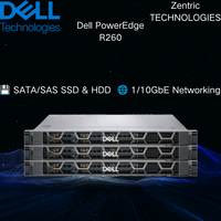 Serveur rack Dell PowerEdge R260 1U d'origine avec processeur Intel Xeon E-2400, mémoire DDR5 ECC, stockage SSD pour entreprises et appels d'offres