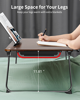 SAIJI Bureau portable pliable pour jeux et études, poste de travail multifonctionnel pour ordinateur portable avec plateau de lit pour la maison, le bureau ou les étudiants